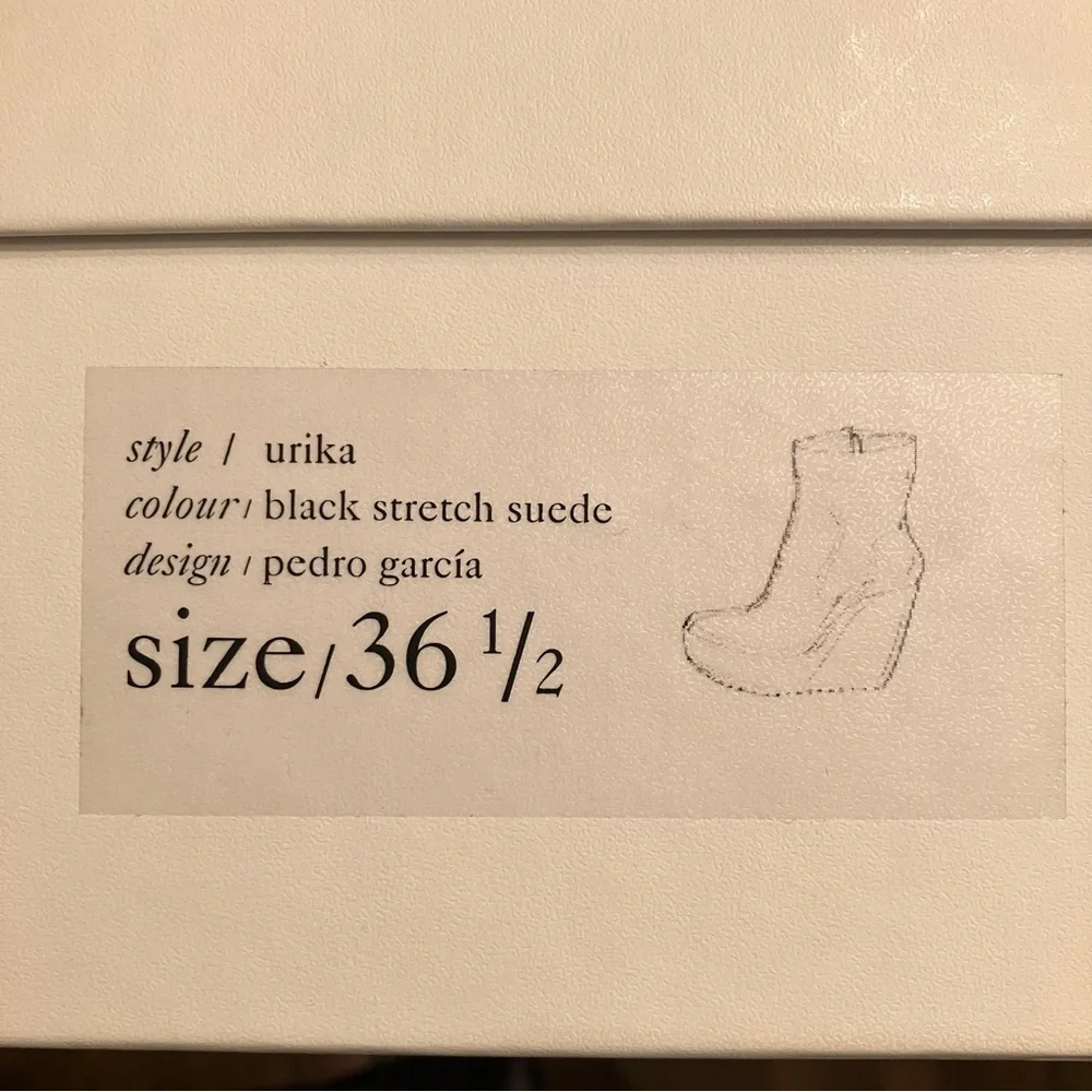 Pedro Garcia women’s black stretch suede Urika Wedge Booties w/zipper size US6.5 - Picture 5 of 10